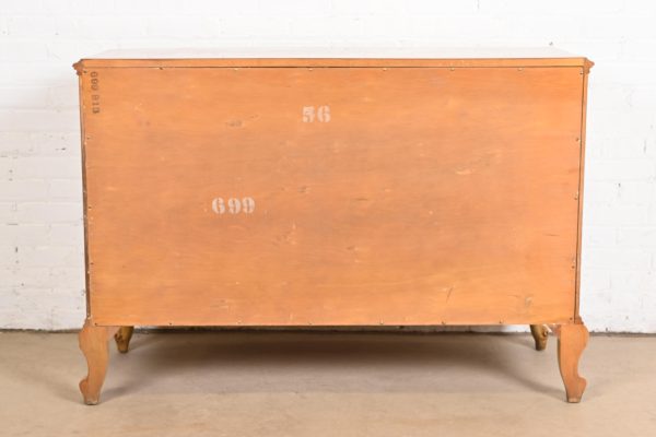 Romweber French Provincial Louis XV Flame Mahogany and Parcel Painted Dresser, Circa 1920s - Image 11