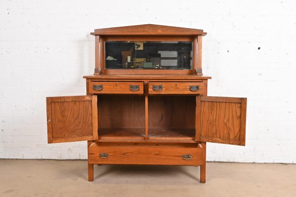 Stickley Brothers Style Antique Mission Oak Arts & Crafts Sideboard or Bar Cabinet, Circa 1900 - Image 4