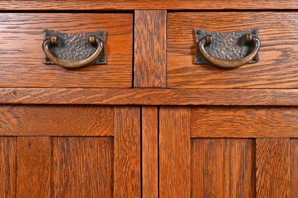 Stickley Brothers Style Antique Mission Oak Arts & Crafts Sideboard or Bar Cabinet, Circa 1900 - Image 6