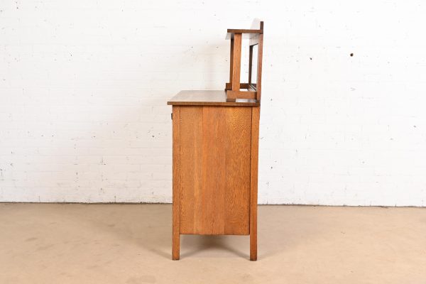 Stickley Brothers Style Antique Mission Oak Arts & Crafts Sideboard or Bar Cabinet, Circa 1900 - Image 8