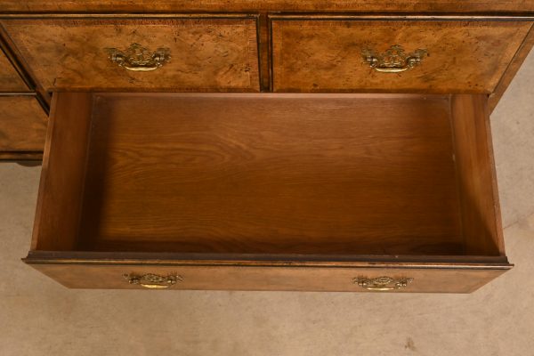 Baker Furniture Georgian Burled Walnut Dresser or Chest of Drawers - Image 6