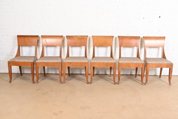 Baker Furniture French Regency Louis XVI Cherry Wood Dining Chairs, Set of Six - Image 4