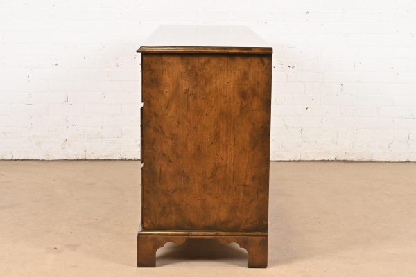 Baker Furniture Georgian Burled Walnut Dresser or Chest of Drawers - Image 9