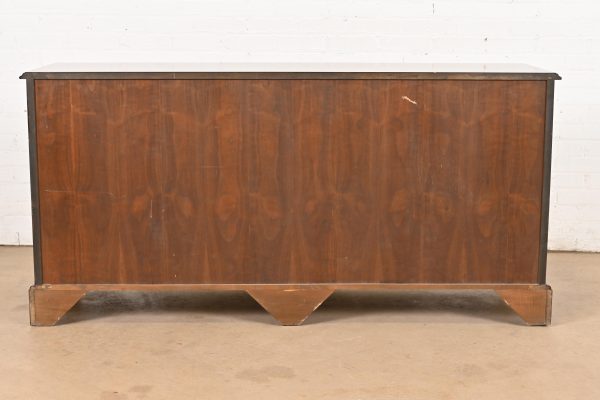 Baker Furniture Georgian Burled Walnut Dresser or Chest of Drawers - Image 10