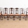 Berkey & Gay Style Antique Georgian Carved Walnut Dining Chairs, Circa 1920s - Image 2