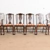 Berkey & Gay Style Antique Georgian Carved Walnut Dining Chairs, Circa 1920s - Image 3