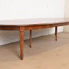 Italian Regency Louis XVI Burled Walnut Inlaid Extension Dining Table, Newly Refinished - Image 4