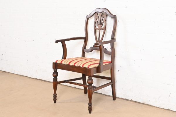 Berkey & Gay Style Antique Georgian Carved Walnut Dining Chairs, Circa 1920s - Image 5