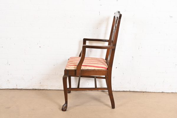 Berkey & Gay Style Antique Georgian Carved Walnut Dining Chairs, Circa 1920s - Image 10