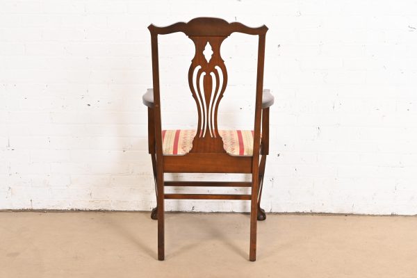 Berkey & Gay Style Antique Georgian Carved Walnut Dining Chairs, Circa 1920s - Image 11