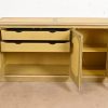 Baker Furniture French Provincial Louis XV Olive Green and Cream Lacquered Sideboard Credenza - Image 5