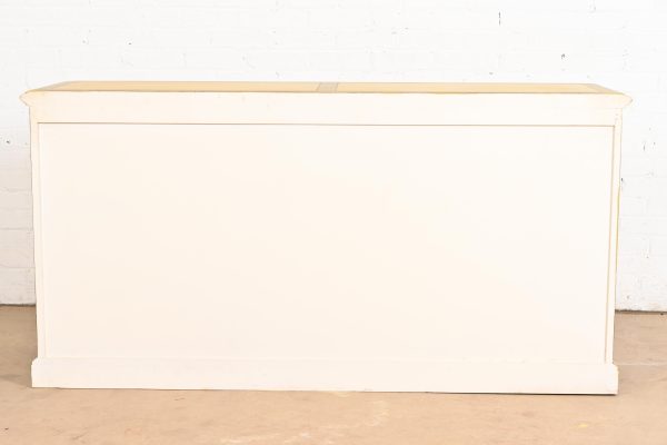 Baker Furniture French Provincial Louis XV Olive Green and Cream Lacquered Sideboard Credenza - Image 10