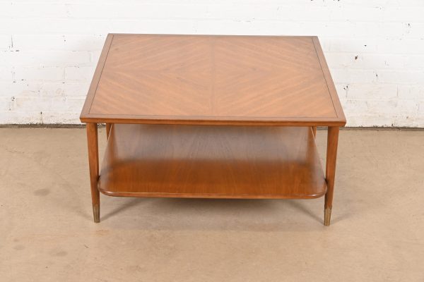 Imperial Furniture Mid-Century Modern Sculpted Walnut Two-Tier Coffee Table, Circa 1960s - Image 4
