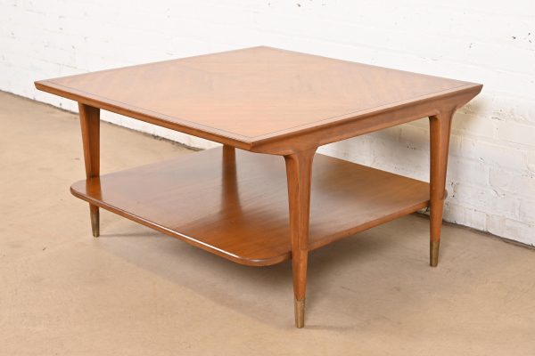 Imperial Furniture Mid-Century Modern Sculpted Walnut Two-Tier Coffee Table, Circa 1960s - Image 2