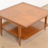 Imperial Furniture Mid-Century Modern Sculpted Walnut Two-Tier Coffee Table, Circa 1960s