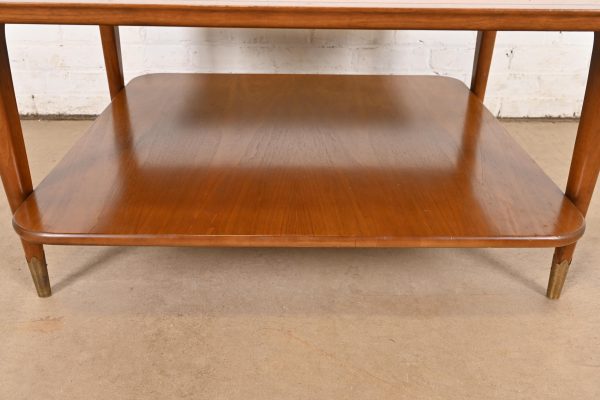 Imperial Furniture Mid-Century Modern Sculpted Walnut Two-Tier Coffee Table, Circa 1960s - Image 6