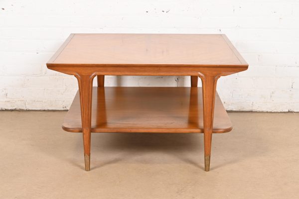 Imperial Furniture Mid-Century Modern Sculpted Walnut Two-Tier Coffee Table, Circa 1960s - Image 7