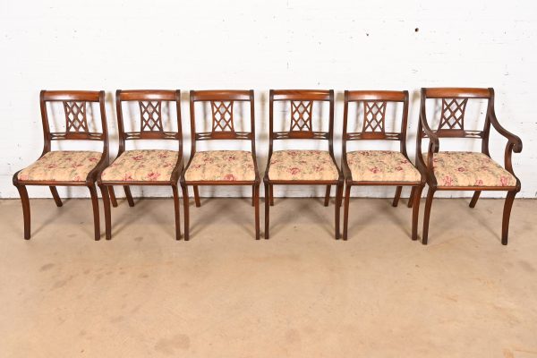 Kindel Furniture Style Regency Carved Mahogany Dining Chairs, Set of Six - Image 3