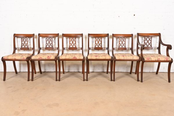 Kindel Furniture Style Regency Carved Mahogany Dining Chairs, Set of Six - Image 2