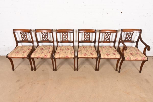 Kindel Furniture Style Regency Carved Mahogany Dining Chairs, Set of Six - Image 5