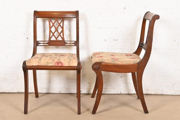 Kindel Furniture Style Regency Carved Mahogany Dining Chairs, Set of Six - Image 6