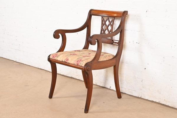 Kindel Furniture Style Regency Carved Mahogany Dining Chairs, Set of Six - Image 9