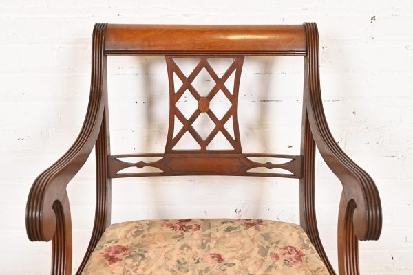 Kindel Furniture Style Regency Carved Mahogany Dining Chairs, Set of Six - Image 7