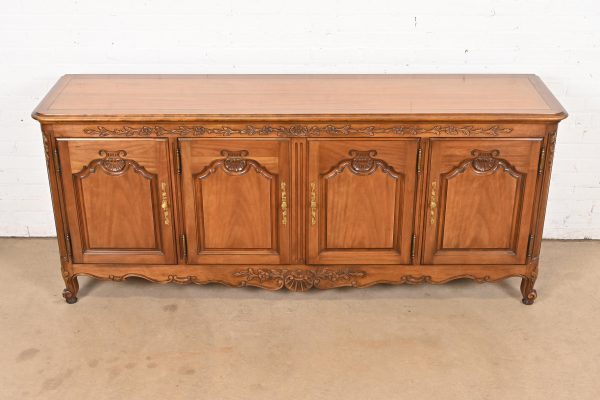 Kindel Furniture French Provincial Louis XV Solid Cherry Wood Sideboard or Bar Cabinet - Image 3