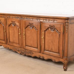 Kindel Furniture French Provincial Louis XV Solid Cherry Wood Sideboard or Bar Cabinet