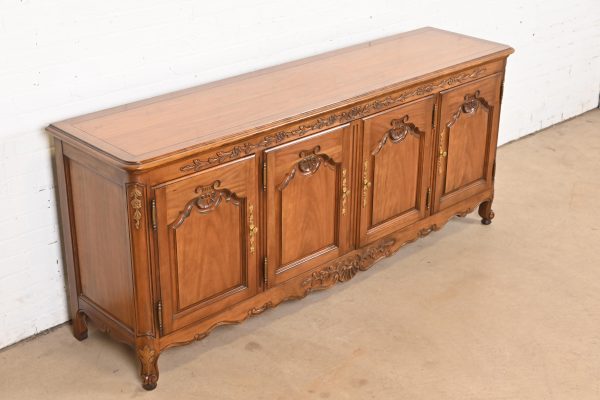 Kindel Furniture French Provincial Louis XV Solid Cherry Wood Sideboard or Bar Cabinet - Image 4