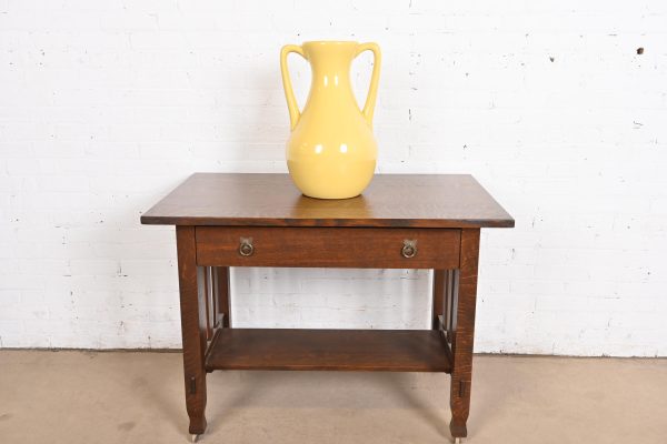 Roseville Pottery Arts & Crafts Large Yellow Glazed Handled Art Pottery Jug or Vase, 1930s - Image 10