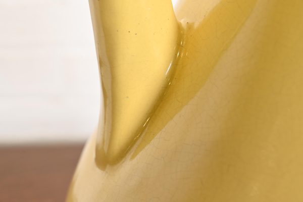Roseville Pottery Arts & Crafts Large Yellow Glazed Handled Art Pottery Jug or Vase, 1930s - Image 6