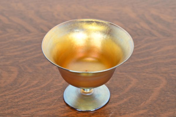 Louis Comfort Tiffany Favrile Iridescent Art Glass Footed Bowl or Compote Dish - Image 2