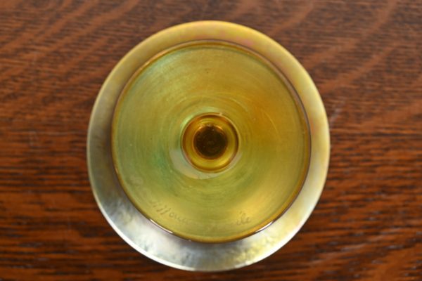 Louis Comfort Tiffany Favrile Iridescent Art Glass Footed Bowl or Compote Dish - Image 7