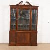 Stickley Georgian Flame Mahogany Lighted Breakfront Bookcase Cabinet - Image 2