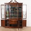 Stickley Georgian Flame Mahogany Lighted Breakfront Bookcase Cabinet - Image 5