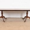 Kittinger Georgian Solid Mahogany Double Pedestal Extension Dining Table, Newly Refinished - Image 2