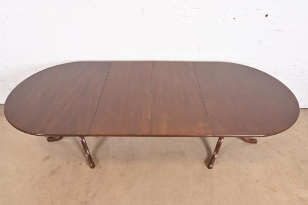 Kittinger Georgian Solid Mahogany Double Pedestal Extension Dining Table, Newly Refinished - Image 5