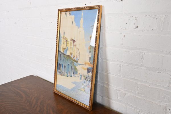 Original Signed Giovanni Geleng Abstract Cityscape Framed Watercolor Painting - Image 4