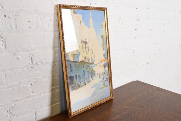 Original Signed Giovanni Geleng Abstract Cityscape Framed Watercolor Painting - Image 5