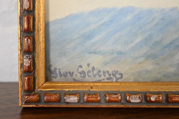 Original Signed Giovanni Geleng Abstract Cityscape Framed Watercolor Painting - Image 8