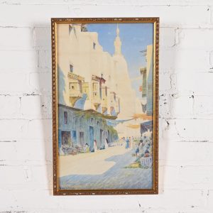 Original Signed Giovanni Geleng Abstract Cityscape Framed Watercolor Painting