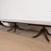 Baker Furniture Georgian Monumental Mahogany Triple Pedestal Extension Dining Table, Newly Refinished - Image 2