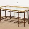 Baker Furniture Hollywood Regency Chinoiserie Faux Bamboo, Brass, and Glass Cocktail Table - Image 4