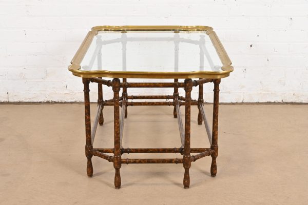 Baker Furniture Hollywood Regency Chinoiserie Faux Bamboo, Brass, and Glass Cocktail Table - Image 11