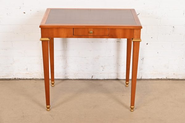 Baker Furniture French Regency Louis XVI Cherry and Gilt Wood Petite Writing Desk or Entry Table, Circa 1960s - Image 2