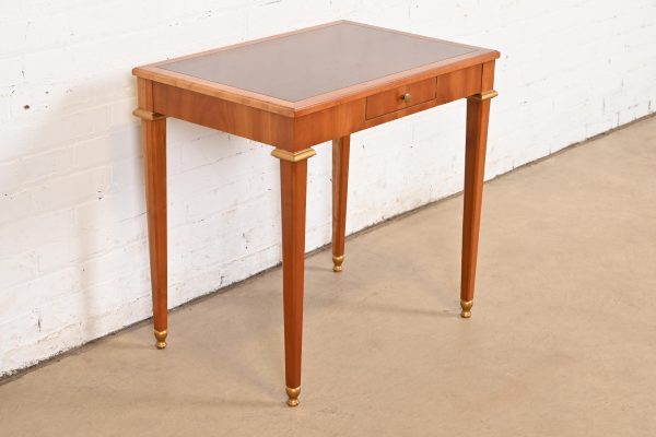 Baker Furniture French Regency Louis XVI Cherry and Gilt Wood Petite Writing Desk or Entry Table, Circa 1960s - Image 4