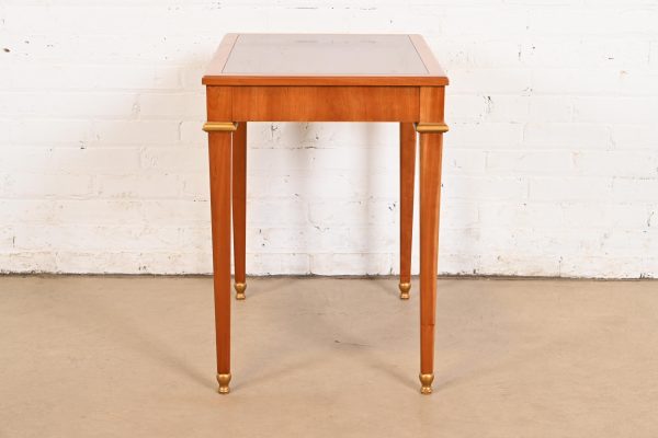 Baker Furniture French Regency Louis XVI Cherry and Gilt Wood Petite Writing Desk or Entry Table, Circa 1960s - Image 10