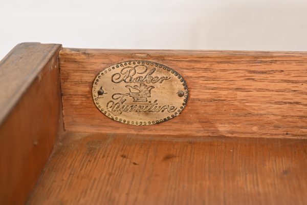 Baker Furniture French Regency Louis XVI Cherry and Gilt Wood Petite Writing Desk or Entry Table, Circa 1960s - Image 7