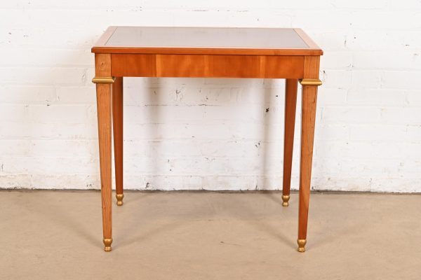 Baker Furniture French Regency Louis XVI Cherry and Gilt Wood Petite Writing Desk or Entry Table, Circa 1960s - Image 11